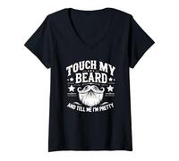 Mujer Toca mi Barba y Dime Que Soy Bonita - Funny Beard Camiseta Cuello V