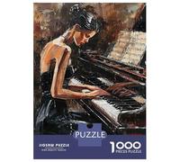 Mujer Tocando el Piano 1000 Piezas Puzzle para Adultos Puzzle Clásico, Cartón Reciclado - Hit De Las Familias, Entrena El Cerebro, Oficina 70x50cm/1000pcs