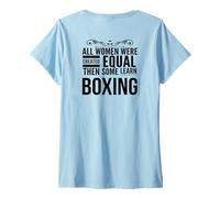 Mujer TODAS LAS MUJERES APRENDER Boxeo Boxeador Femenino Entrenador Deporte Chica Camiseta Cuello V