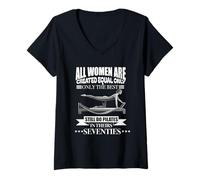 Mujer Todas Las Mujeres Son Creadas Solo Las Mejores todavía Hacen Pilates en los años 70 Camiseta Cuello V