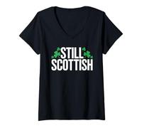 Mujer Todavía Escocesa patriótica Escocia Día de Patricio Camiseta Cuello V