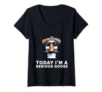 Mujer Today I’m A Serious Goose Funny Meme Bird Humor Sarcasm Camiseta Cuello V