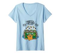 Mujer Today Is A Capy Day Funny Capybara Pun Gaviota 2do Grado Camiseta Cuello V