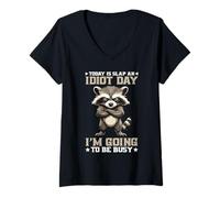 Mujer Today Is Slap An Idiot Day I'm Going To Be Busy Camiseta Cuello V