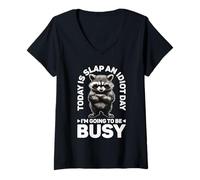 Mujer Today Is Slap An Idiot Day I'm Going To Be Busy - Camiseta Cuello V