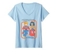 Mujer Today's Problems F U Sarcastic Retro Funny Adult Humor Camiseta Cuello V