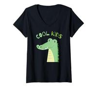 Mujer Toddler Boy Funny Animal Lover, Kids, Crocodile Alligator Camiseta Cuello V