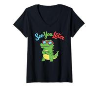 Mujer Toddler Boy Funny Animal Lover, Kids See You Later Alligator Camiseta Cuello V