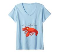 Mujer Todo el Mundo ama un Bonito trozo de Cola Maine Lobster Humor para Adultos Camiseta Cuello V