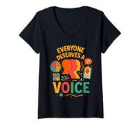 Mujer Todo el mundo merece una voz Camiseta Cuello V
