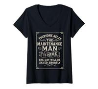 Mujer Todo el mundo se relaja Mantenimiento El hombre está aquí Mantenimiento Camiseta Cuello V