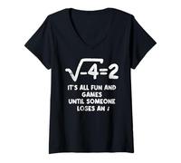 Mujer Todo es divertido y juegos hasta que alguien pierde una matemática divertida Camiseta Cuello V