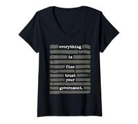 Mujer Todo está Bien Confía en Que tu Gobierno redactado Camiseta Cuello V