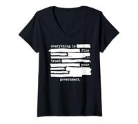 Mujer Todo está Bien Confía en tu Gobierno político redactado Camiseta Cuello V