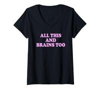 Mujer Todo Esto Y EL Cerebro TAMBI Camiseta Cuello V
