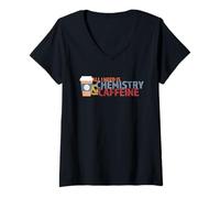 Mujer Todo lo Que Necesito es química y cafeína Camiseta Cuello V