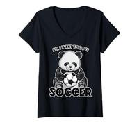 Mujer Todo lo Que Quiero Hacer en Panda Soccer es Cute Bear Player Camiseta Cuello V