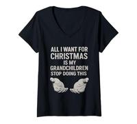 Mujer Todo Lo Que Quiero para Navidad Es La Navidad De Mis Nietos Camiseta Cuello V