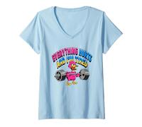Mujer Todo me Duele, Estoy Cansado, Divertido Pato de Gimnasio Camiseta Cuello V