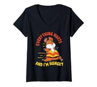 Mujer Todo Me Duele Y Tengo Hambre Corredor Jogger Ejecutar Camiseta Cuello V