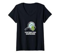 Mujer Todo Parece sospechoso Humor Contable Camiseta Cuello V