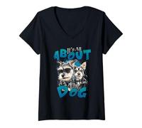 Mujer Todo se Trata del Perro Genial Amante de Las Mascotas canino Camiseta Cuello V