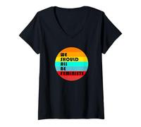 Mujer Todos deberíamos ser Feministas Feminista Retro Vintage Camiseta Cuello V