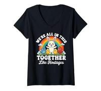 Mujer Todos Estamos Juntos como rehenes Humor sarcástico Camiseta Cuello V
