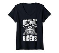 Mujer Todos los Hombres Son Creados Iguales y Unos Pocos se convierten en Motociclistas Camiseta Cuello V
