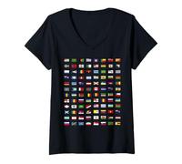 Mujer Todos los países Banderas del Mundo 287 Bandera Internacional Camiseta Cuello V