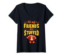 Mujer Todos mis Amigos están llenos Camiseta Cuello V