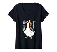 Mujer Todos mis sistemas son nerviosos lindo ganso salud mental Camiseta Cuello V