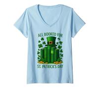 Mujer Todos reservados para Lectura del Profesor Bibliotecario del día de San Patricio Camiseta Cuello V