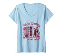 Mujer Todos reservados para San Valentín | Corazón de Humor para Amantes de los Libros Lindos Camiseta Cuello V