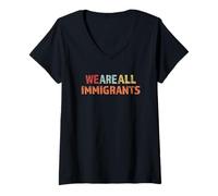 Mujer Todos Somos Inmigrantes Camiseta Cuello V