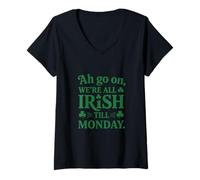 Mujer Todos Somos irlandeses hasta el Lunes Camiseta Cuello V