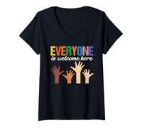 Mujer Todos Son bienvenidos aquí Maestro de Idaho Camiseta Cuello V