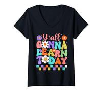 Mujer Todos ustedes Van a Aprender Hoy Camiseta Cuello V
