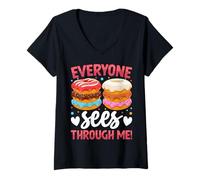 Mujer Todos ven a través de mí Camiseta Cuello V