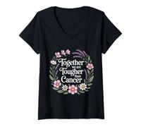 Mujer Together We Are Tougher Than Cancer Awareness Unity - Camiseta Cuello V