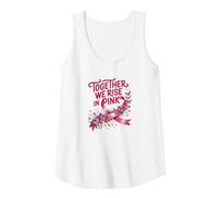 Mujer Together We Rise in Pink Shirt - Concientización sobre el cáncer de Mama Camiseta sin Mangas