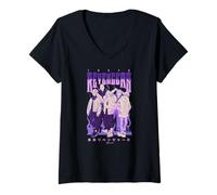 Mujer Tokyo Revengers Character Group Purple Flames Anime Camiseta Cuello V