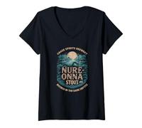 Mujer Tokyo Souvenir Beer Stout Japanese Obake Spirits Vintage Camiseta Cuello V