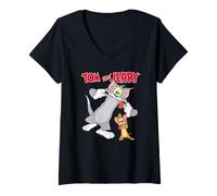 Mujer Tom and Jerry Silly Faces Camiseta Cuello V