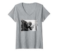 Mujer Tom Baker Doctor Who Actor en 1980 Camiseta Cuello V