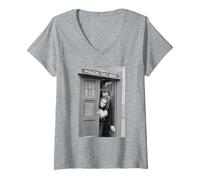 Mujer Tom Baker Mary Tamm Doctor Who Romana Tardis 1978 Camiseta Cuello V