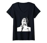 Mujer Tom Jones Cantando en Vivo en Cardiff, Gales 1983 Camiseta Cuello V