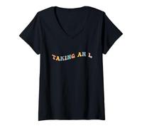 Mujer Tomando una L Funny Gen Z Slang Adolescente Adolescente Pérdida fallida Derrota Camiseta Cuello V