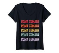 Mujer Tomate Roma Camiseta Cuello V