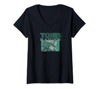 Mujer Tomb Raider Front and Back Teal Scene Lara Croft Video Game Camiseta Cuello V